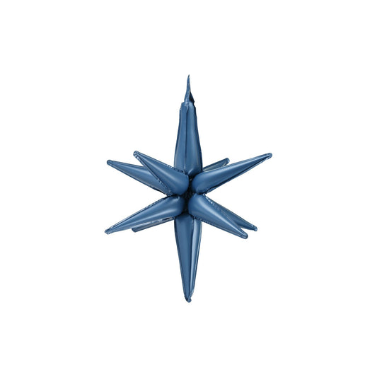 Navy blue 3D star foil balloon, ideal for space and rocket birthday themes.