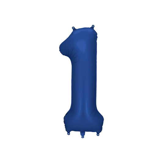 Navy Blue Number 1 Foil Balloon – Birthday Party Decoration