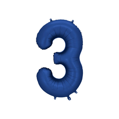 Navy Blue Number 3 Foil Balloon – Birthday Party Decoration