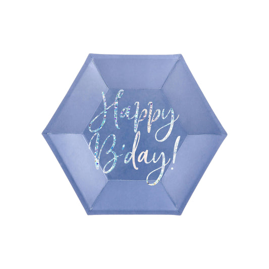 Navy Blue Happy Birthday Paper Plates