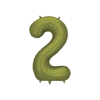 Olive Number 2 Foil Balloon – Birthday Party Decoration