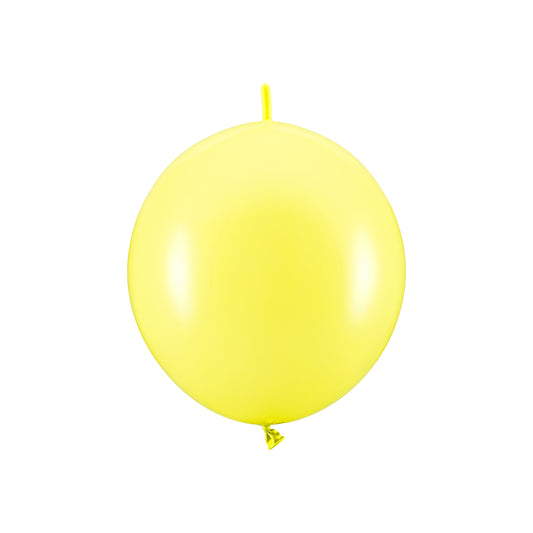 Pastel lemon zest linking balloons for kids birthday party