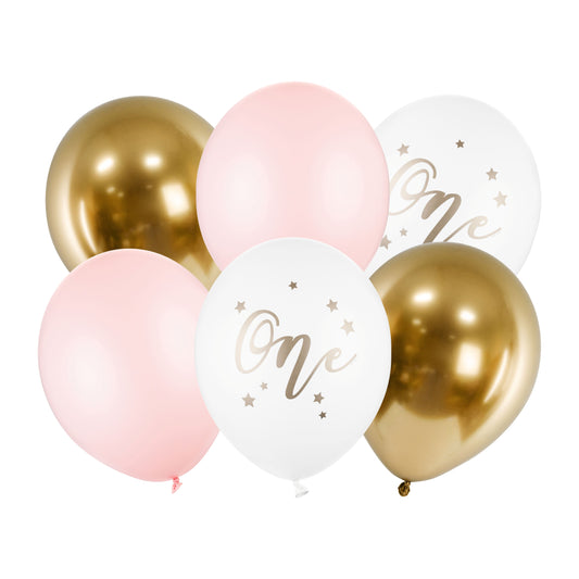 Balloon set gold, pink, white for kids birthday party