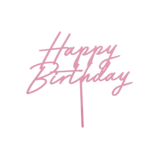 Happy Birthday Pink Cake Topper