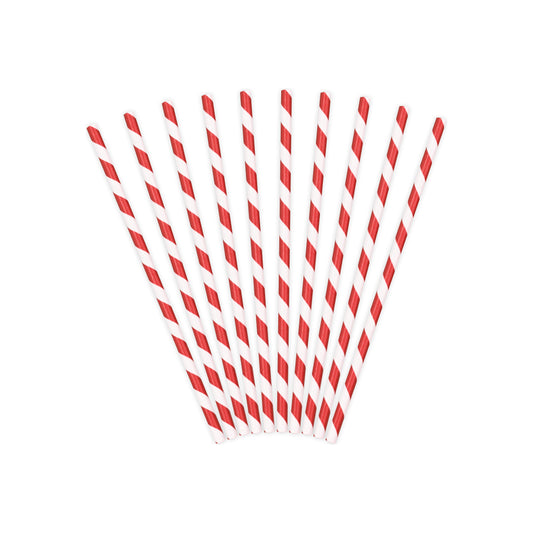 Red Striped Paper Straws