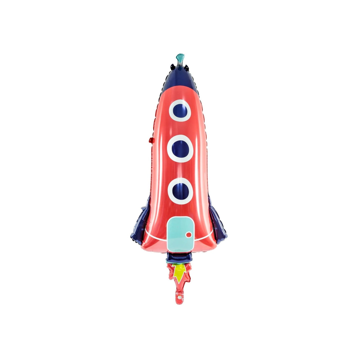 Red rocket foil balloon for space birthday or rocket party decor
