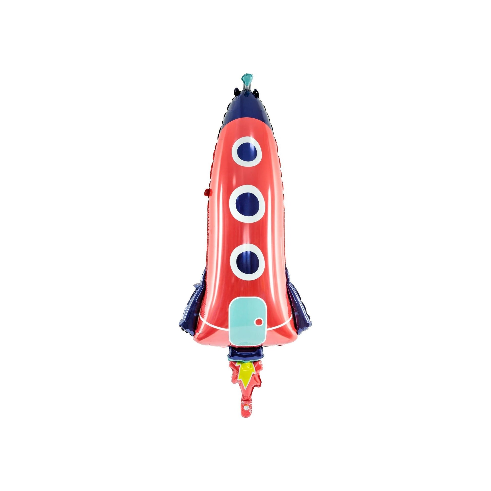 Red rocket foil balloon for space birthday or rocket party decor