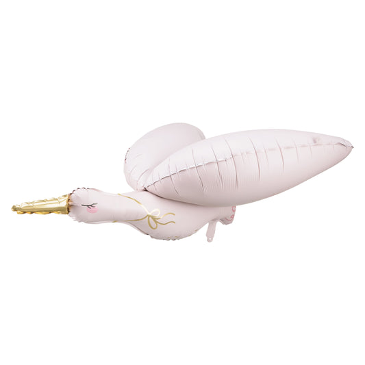 Pink stork foil balloon – adorable decoration for baby showers or welcoming a new baby