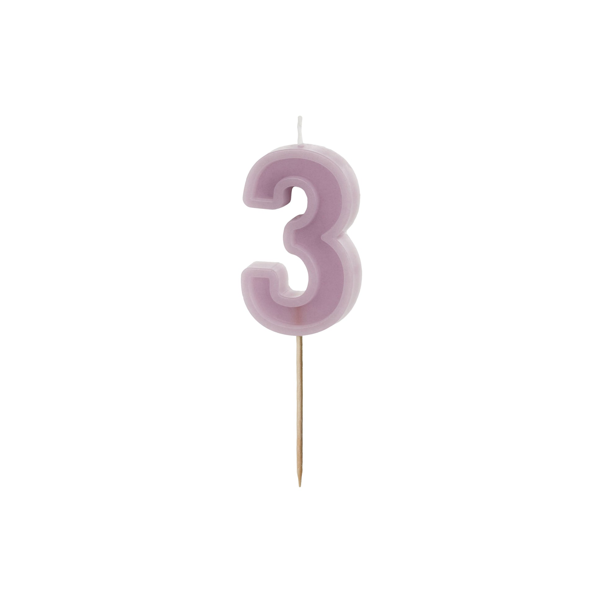 Violet Birthday Candle number 3