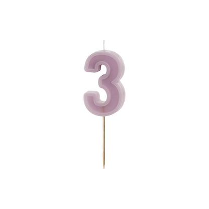 Violet Birthday Candle number 3