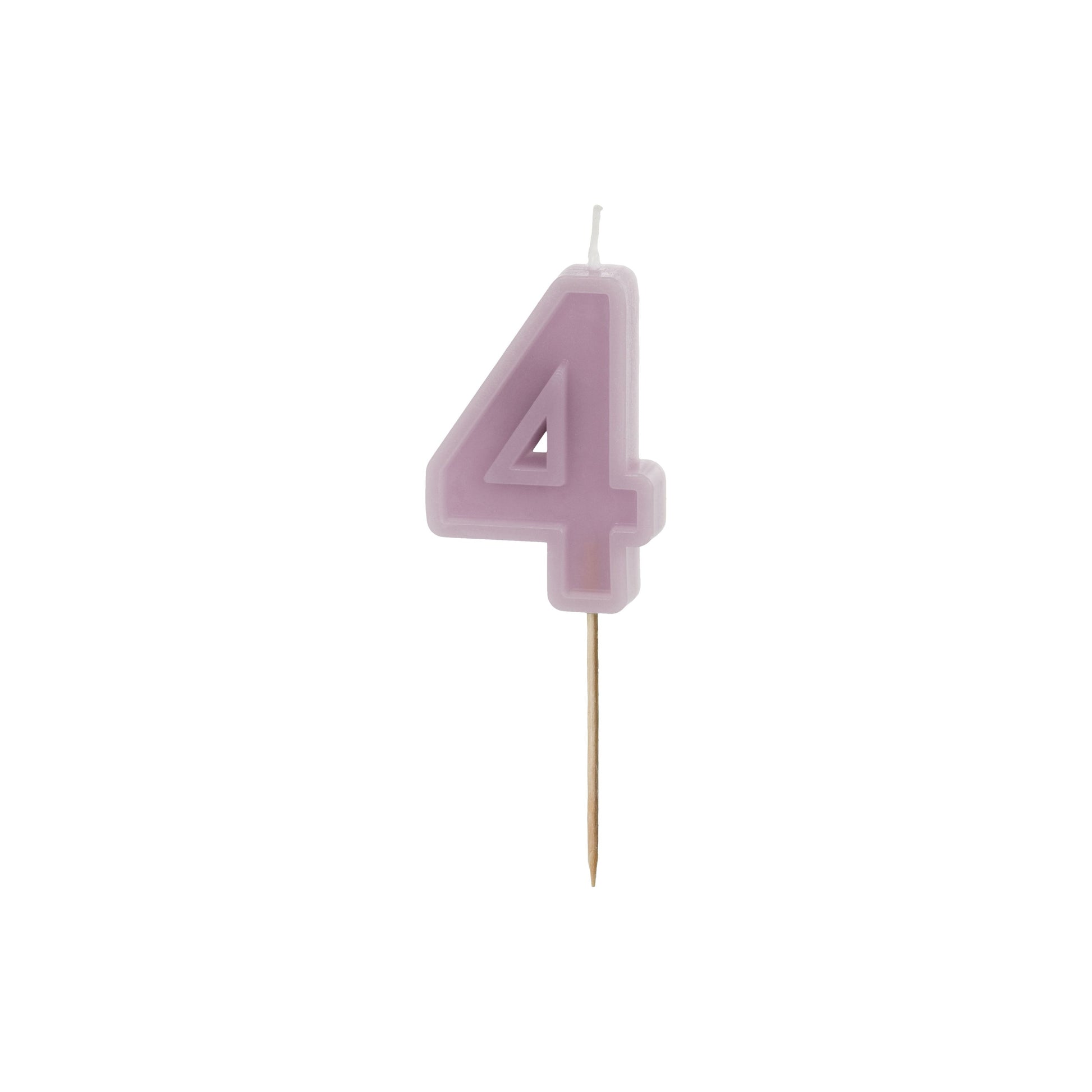 Violet Birthday Candle number 4