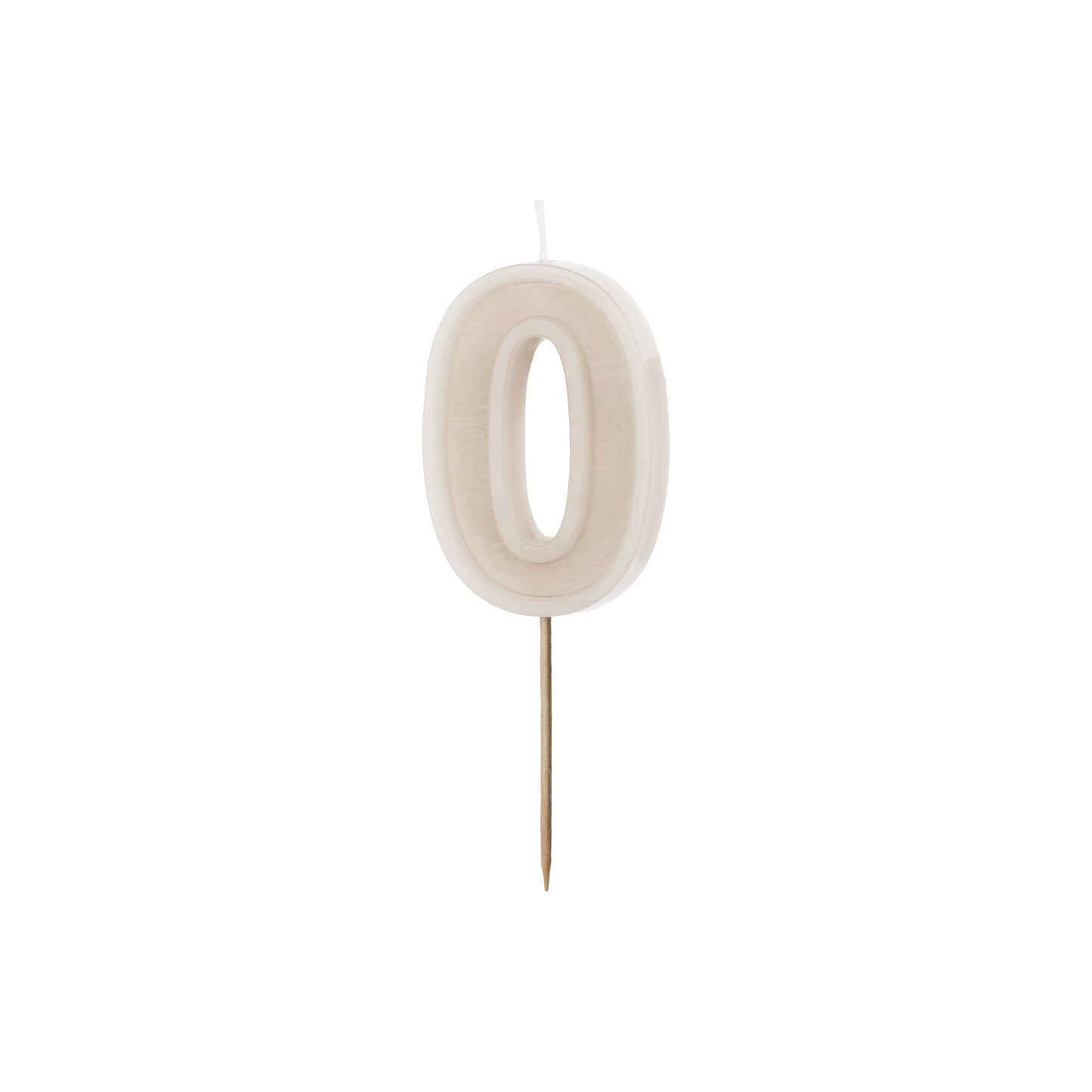 Warm Grey Birthday Candle number 0