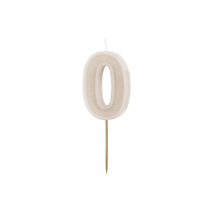 Warm Grey Birthday Candle number 0