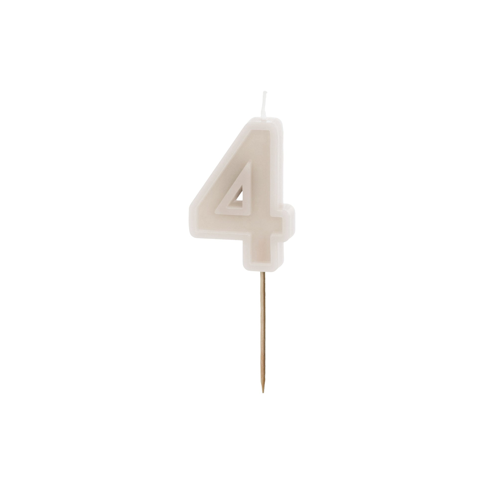 Warm Grey Birthday Candle number 4