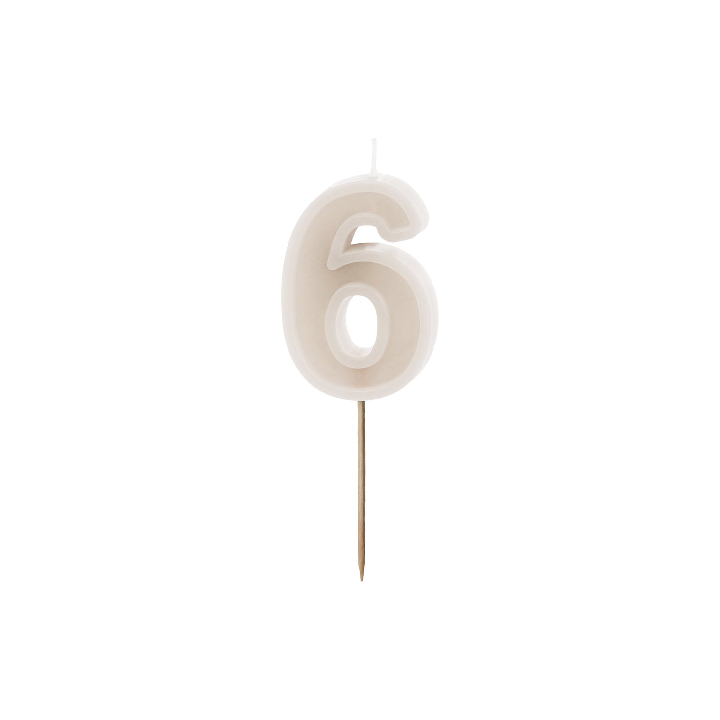 Warm Grey Birthday Candle number 6
