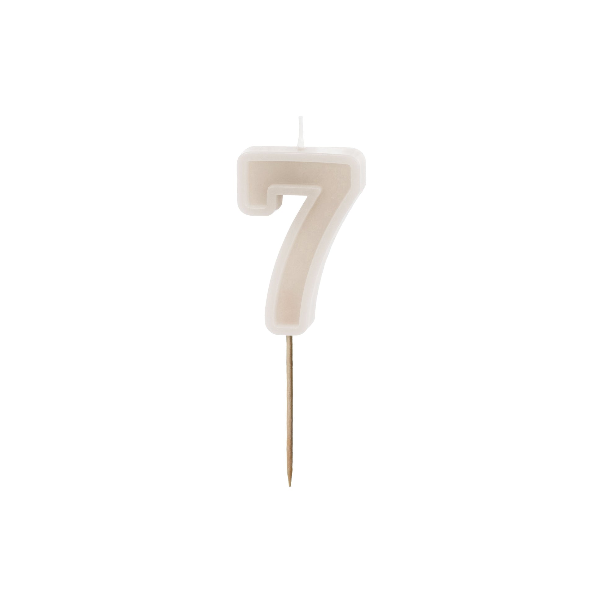 Warm Grey Birthday Candle number 7