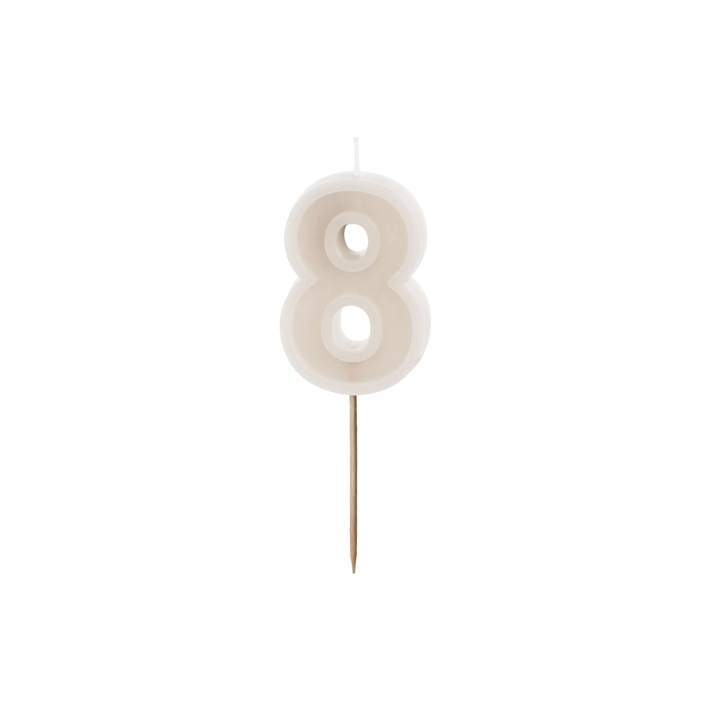 Warm Grey Birthday Candle number 8