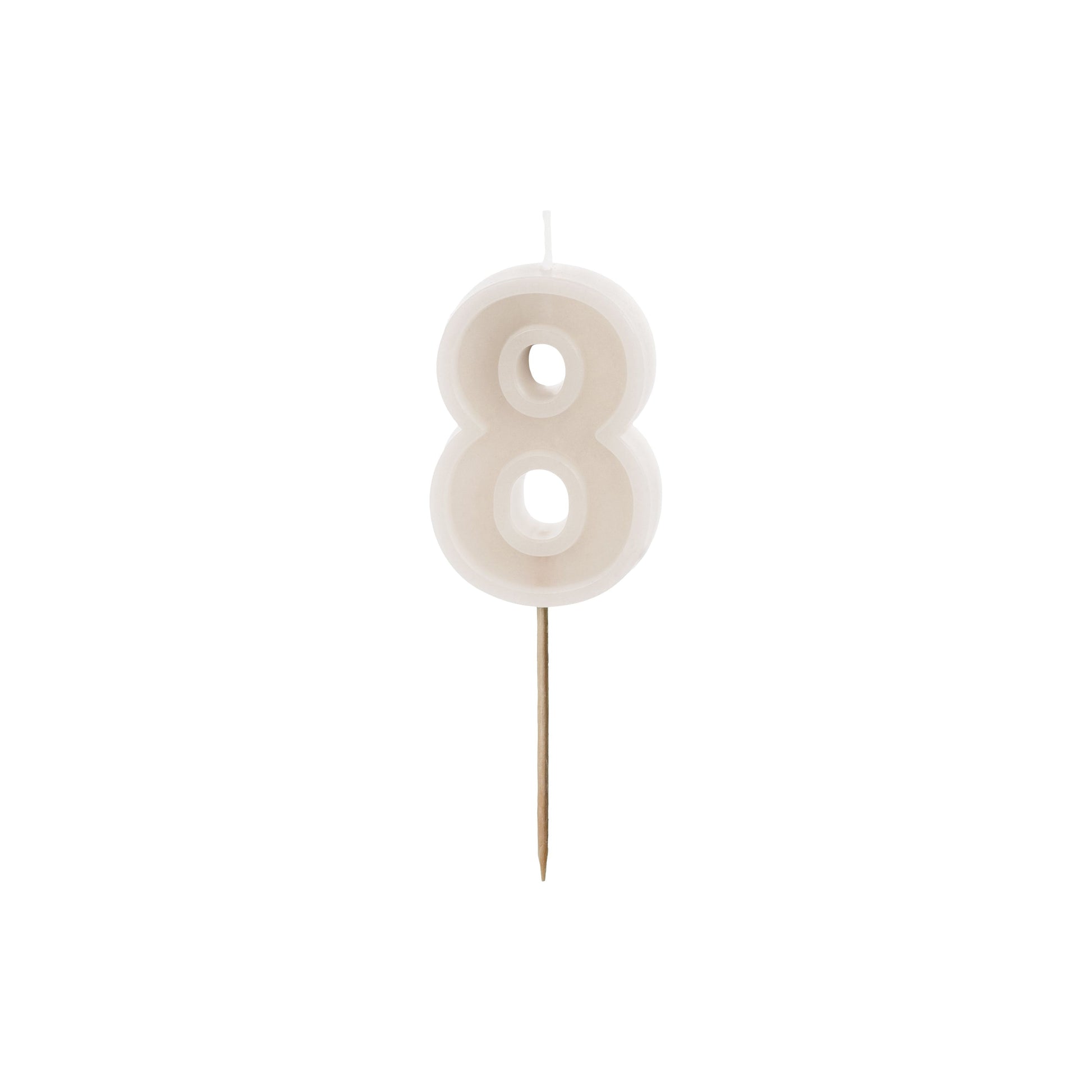 Warm Grey Birthday Candle number 8
