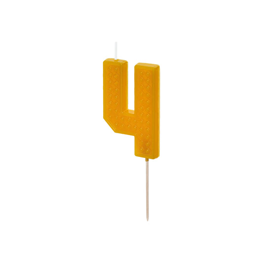 Yellow Birthday Candle – Number 4