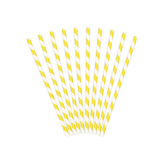 Yellow Striped Paper Straws
